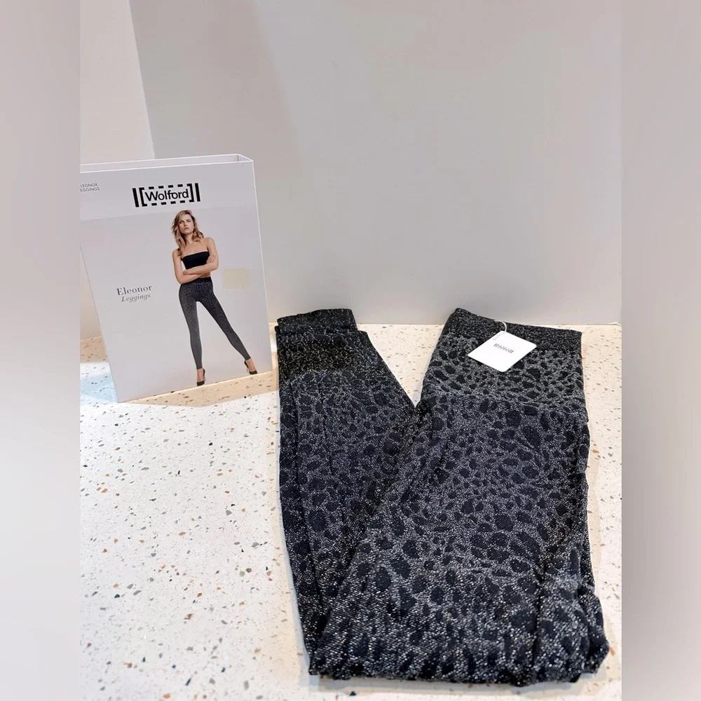 WOLFORD Eleonor Leggings Shimmer Animal Print European Designer Quality Brand - Picture 3 of 15